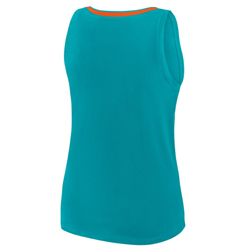NFL Miami Dolphins Logo Athletic Women's Stellar Win V-Neck Tank Top