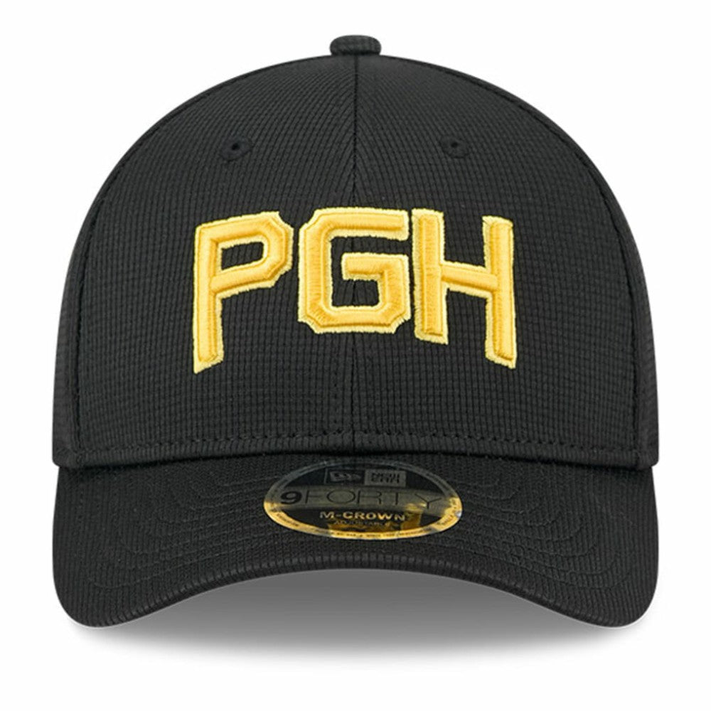 Pittsburgh Pirates City Connect Batting Practice 9FORTY M-Crown Adjustable Hat - Black | New Era