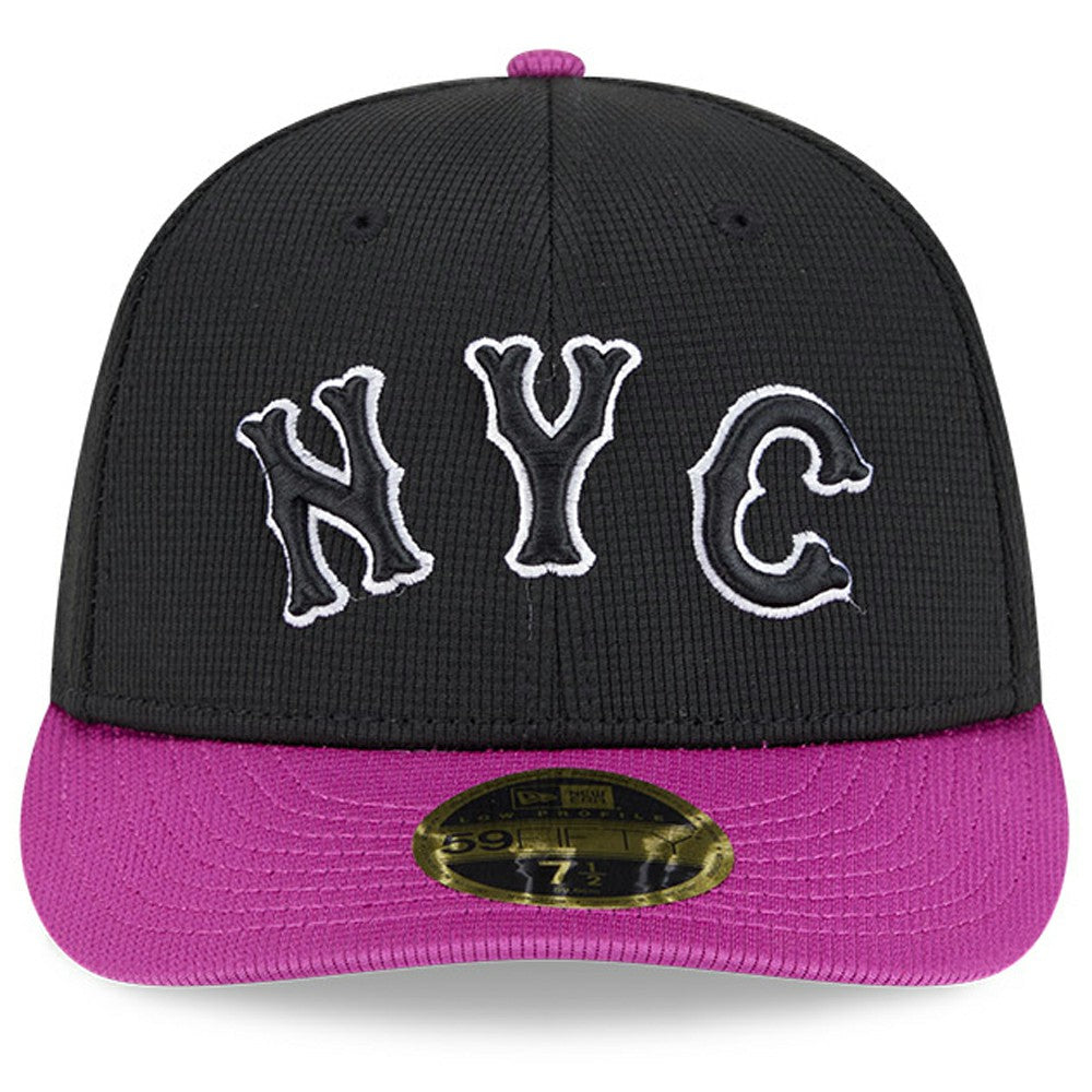 New York Mets City Connect Batting Practice Low Profile 59FIFTY Fitted Hat - Charcoal/Purple | New Era
