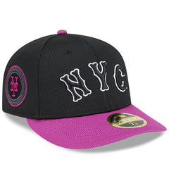 New York Mets City Connect Batting Practice Low Profile 59FIFTY Fitted Hat - Charcoal/Purple | New Era