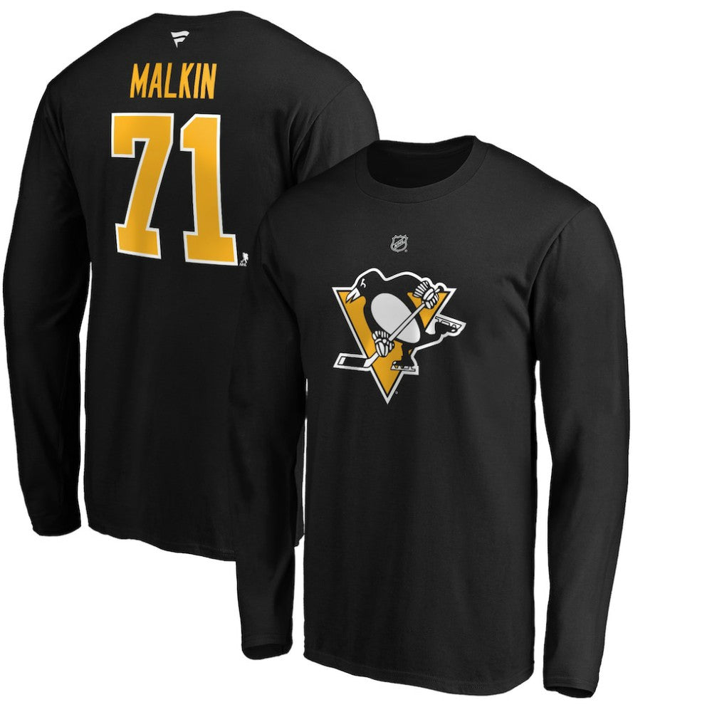 Evgeni Malkin Pittsburgh Penguins Fanatics Authentic Stack Name & Number T-Shirt