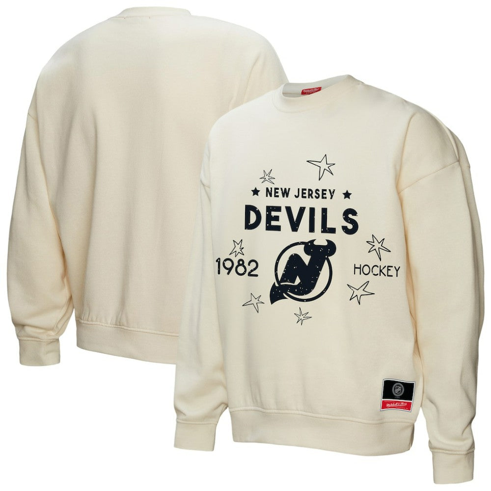 New Jersey Devils Mitchell & Ness Women's Logo 3.0 Pullover Sweatshirt