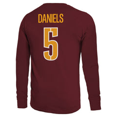 NFL Washington Commanders Jayden Daniels  Majestic Threads Name & Number Non-Distressed Long Sleeve T-Shirt
