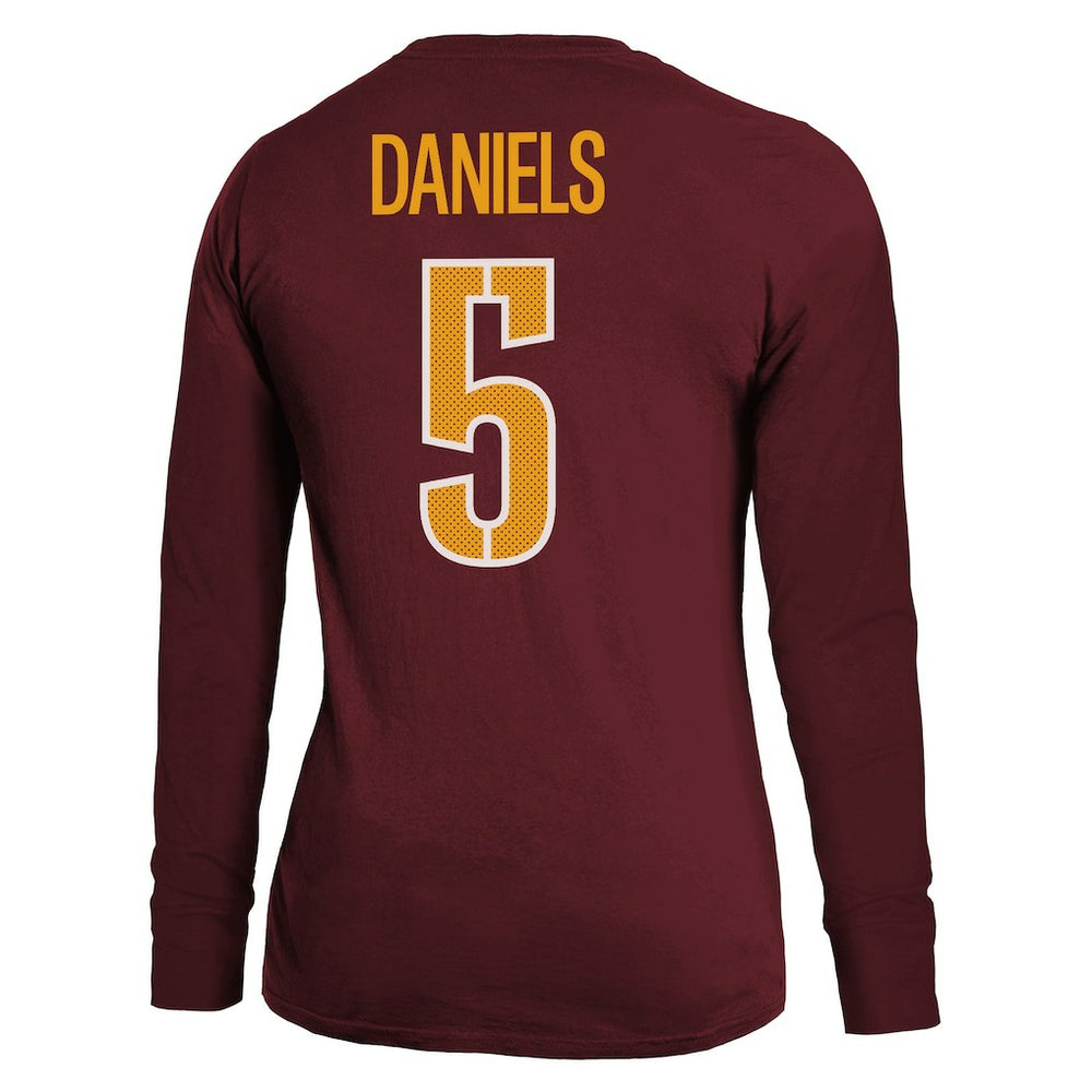 NFL Washington Commanders Jayden Daniels  Majestic Threads Women's Player Name & Number Long Sleeve T-Shirt