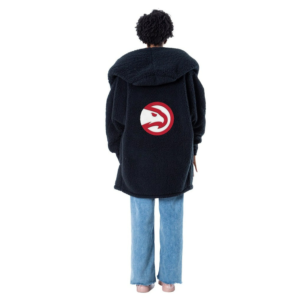 The Best Lounger in the World By Jill Martin Atlanta Hawks Unisex Black Oversized Open-Front Hoodie Sweater cheap