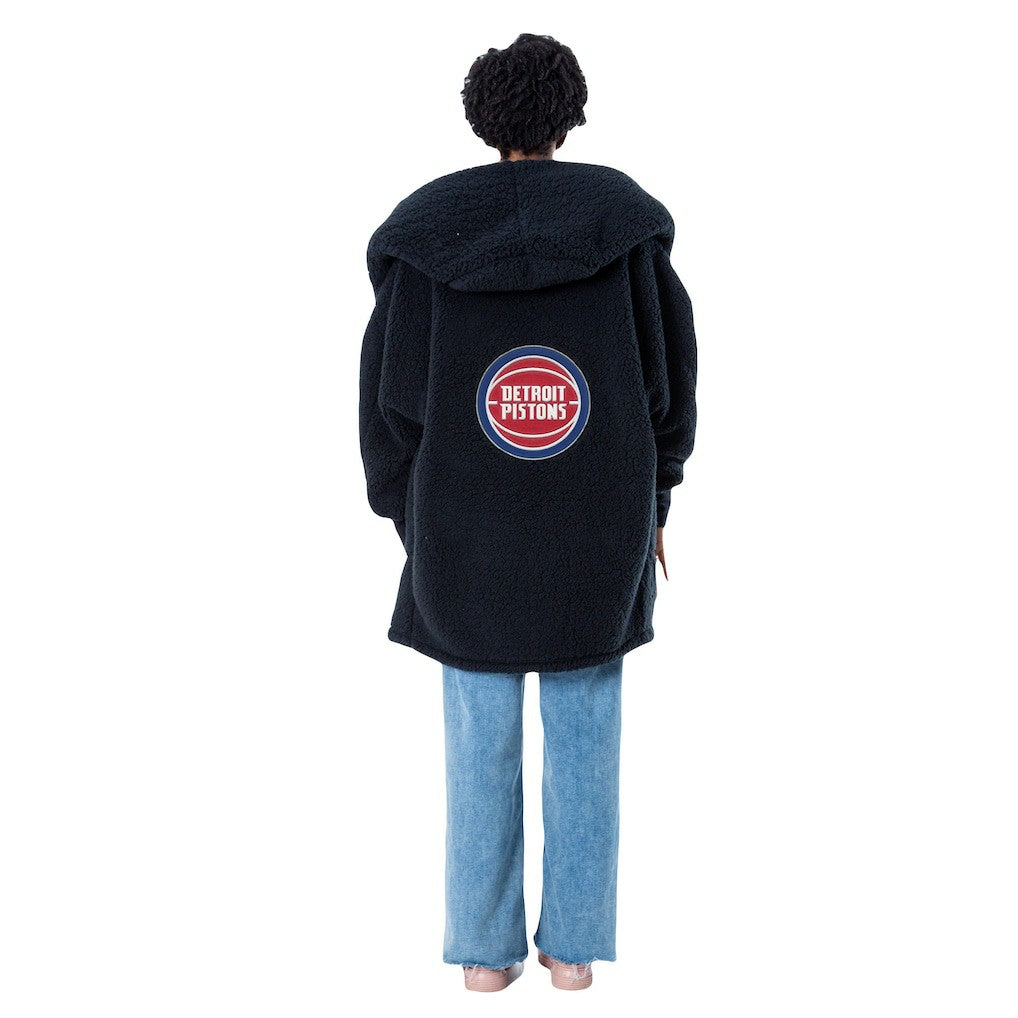 The Best Lounger in the World By Jill Martin Detroit Pistons Unisex Black Oversized Open-Front Hoodie Sweater cheap