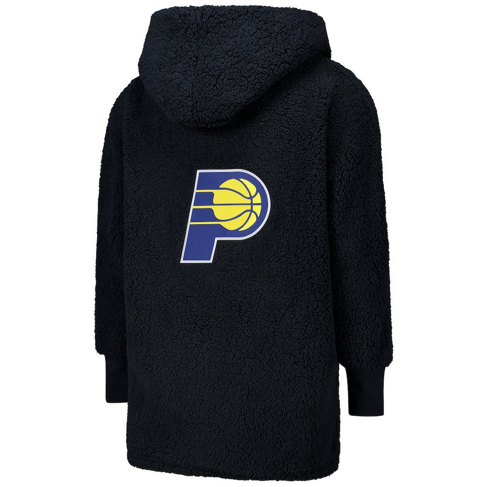The Best Lounger in the World By Jill Martin Indiana Pacers Unisex Black Oversized Open-Front Hoodie Sweater discount