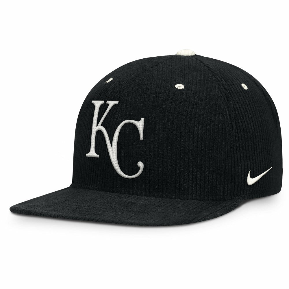 Kansas City Royals Pro Corduroy Structured Snapback Hat - Black | Nike