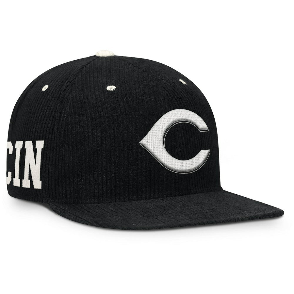 Cincinnati Reds Pro Corduroy Structured Snapback Hat - Black | Nike