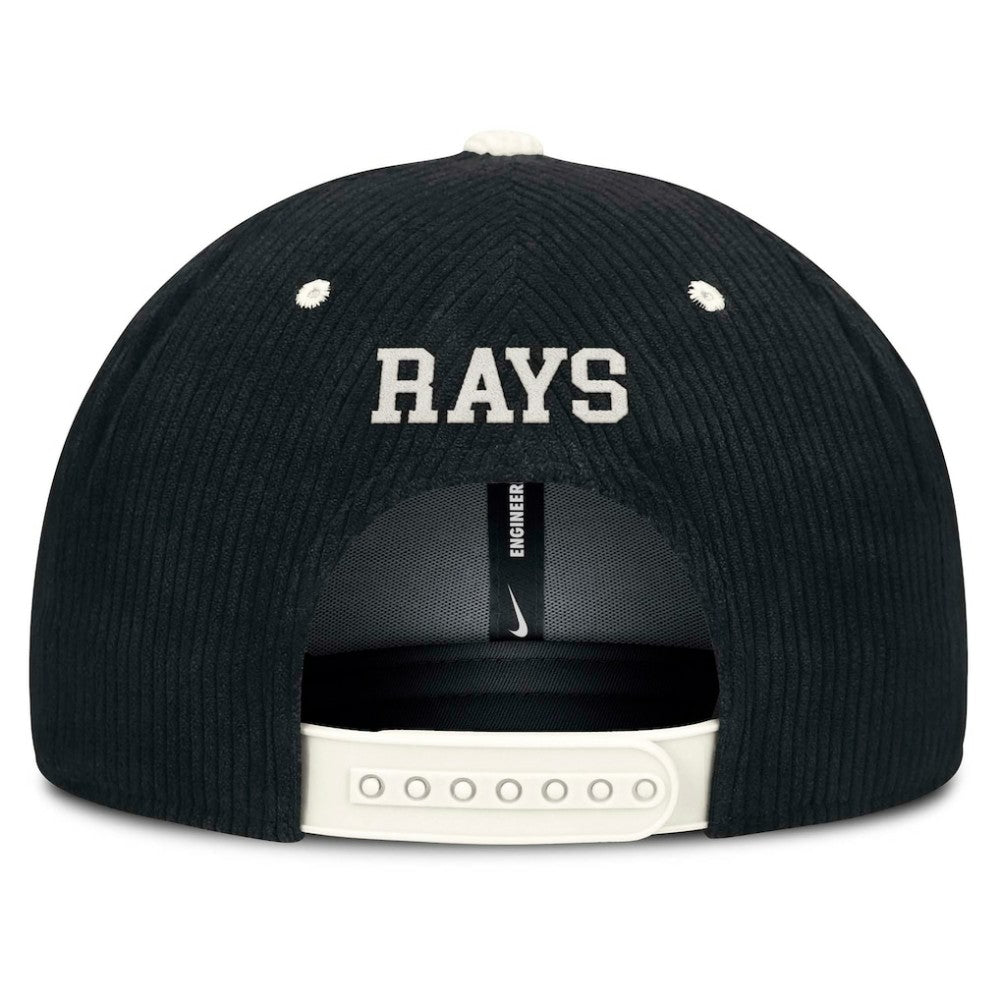 Tampa Bay Rays Pro Corduroy Structured Snapback Hat - Black | Nike
