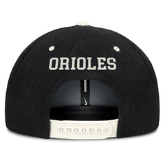 Baltimore Orioles Pro Corduroy Structured Snapback Hat - Black | Nike