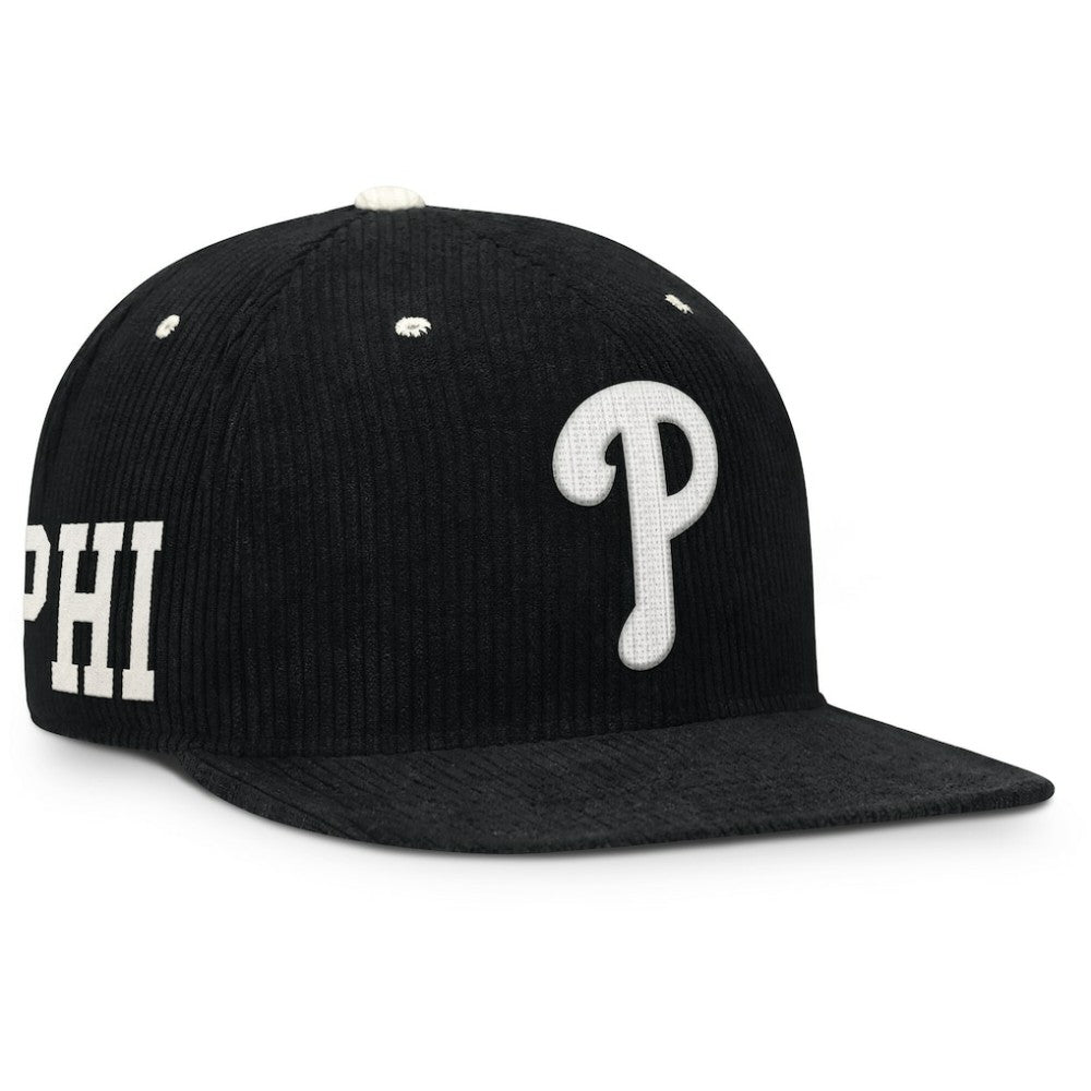 Philadelphia Phillies Pro Corduroy Structured Snapback Hat - Black | Nike