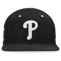 Philadelphia Phillies Pro Corduroy Structured Snapback Hat - Black | Nike