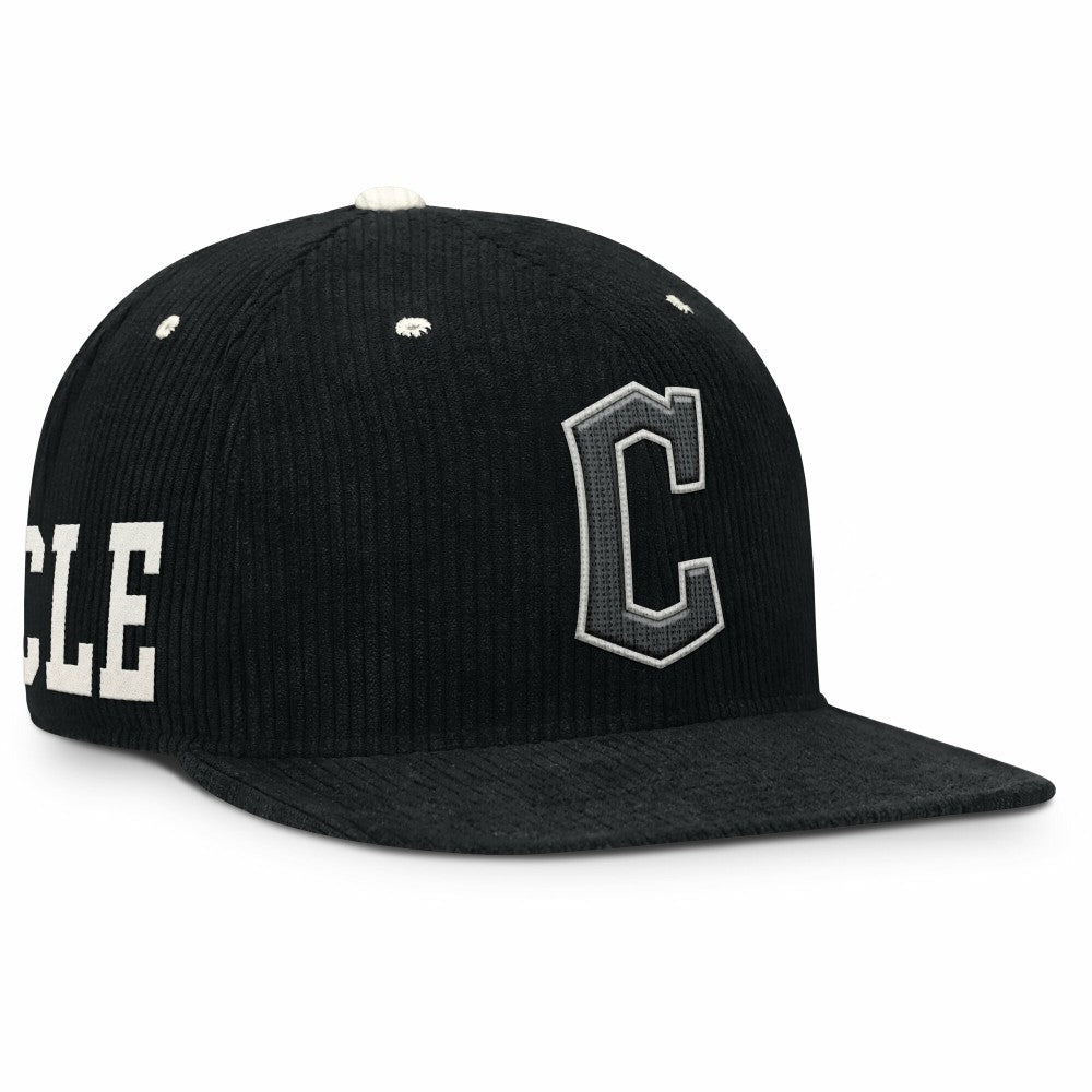 Cleveland Guardians Pro Corduroy Structured Snapback Hat - Black | Nike