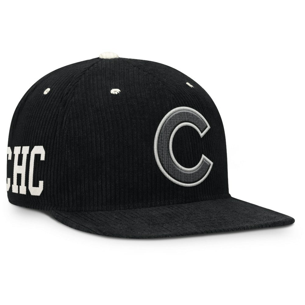 Chicago Cubs Pro Corduroy Structured Snapback Hat - Black | Nike