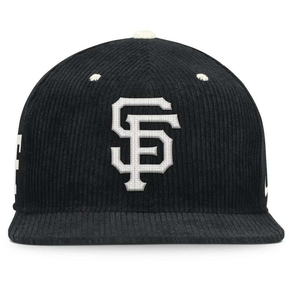 San Francisco Giants Pro Corduroy Structured Snapback Hat - Black | Nike