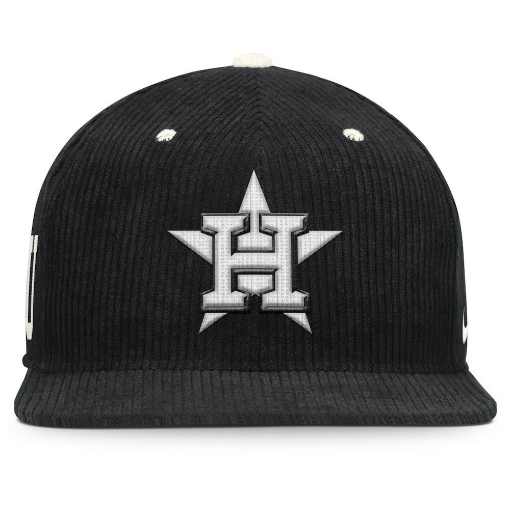 Houston Astros Pro Corduroy Structured Snapback Hat - Black | Nike