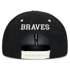 Atlanta Braves Pro Corduroy Structured Snapback Hat - Black | Nike