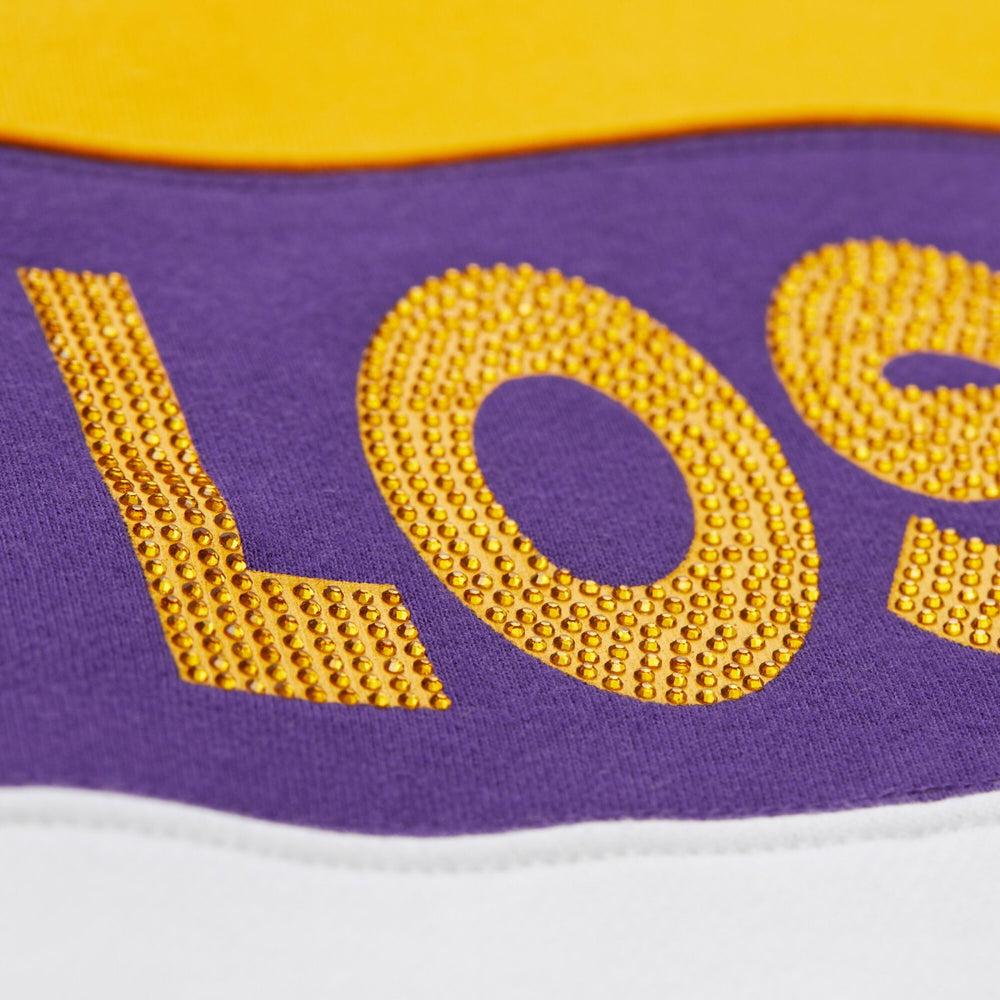 Los Angeles Lakers x DANNIJO Women's Blocked Pullover Sweatshirt - Gold/Purple | Mitchell & Ness discount