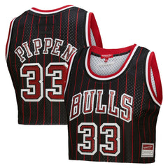 Scottie Pippen Chicago Bulls x DANNIJO Women's Fashion Cropped Basketball Jersey sale - Black | Mitchell & Ness shop