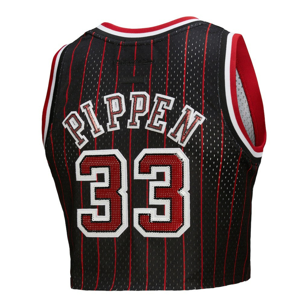 Scottie Pippen Chicago Bulls x DANNIJO Women's Fashion Cropped Basketball Jersey sale - Black | Mitchell & Ness shop