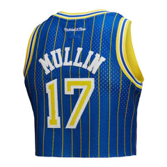 Chris Mullin Golden State Warriors x DANNIJO Women's Fashion Cropped Basketball Jersey sale - Royal | Mitchell & Ness for sale