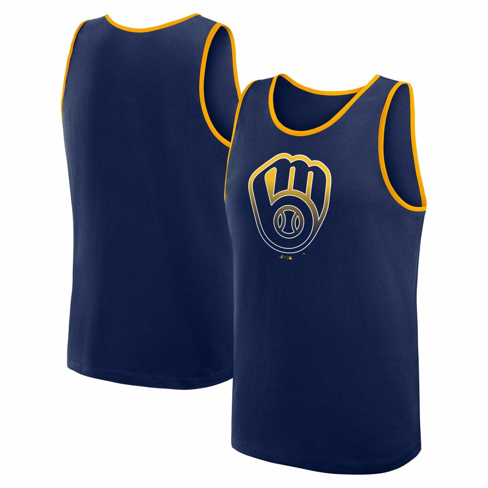 Milwaukee Brewers Logo Athletic Unmatched Success Tank Top - Navy