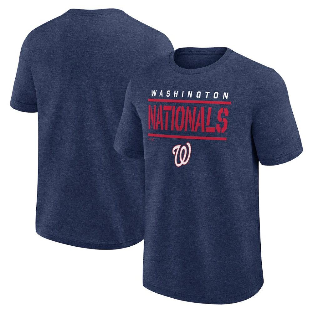 Washington Nationals Logo Athletic Top Notch T-Shirt - Heather Navy