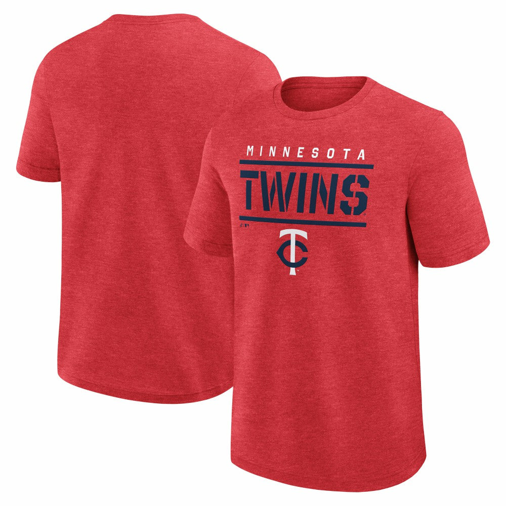 Minnesota Twins Logo Athletic Top Notch T-Shirt - Heather Red