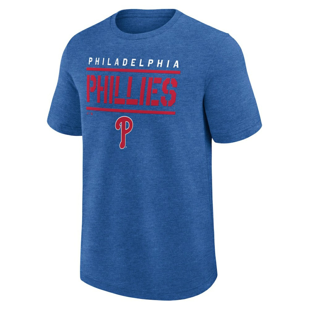 Philadelphia Phillies Logo Athletic Top Notch T-Shirt - Heather Royal