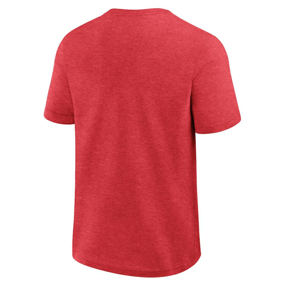 Texas Rangers Logo Athletic Top Notch T-Shirt - Heather Red