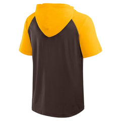San Diego Padres Logo Athletic Prime Raglan Short Sleeve Hoodie T-Shirt - Brown