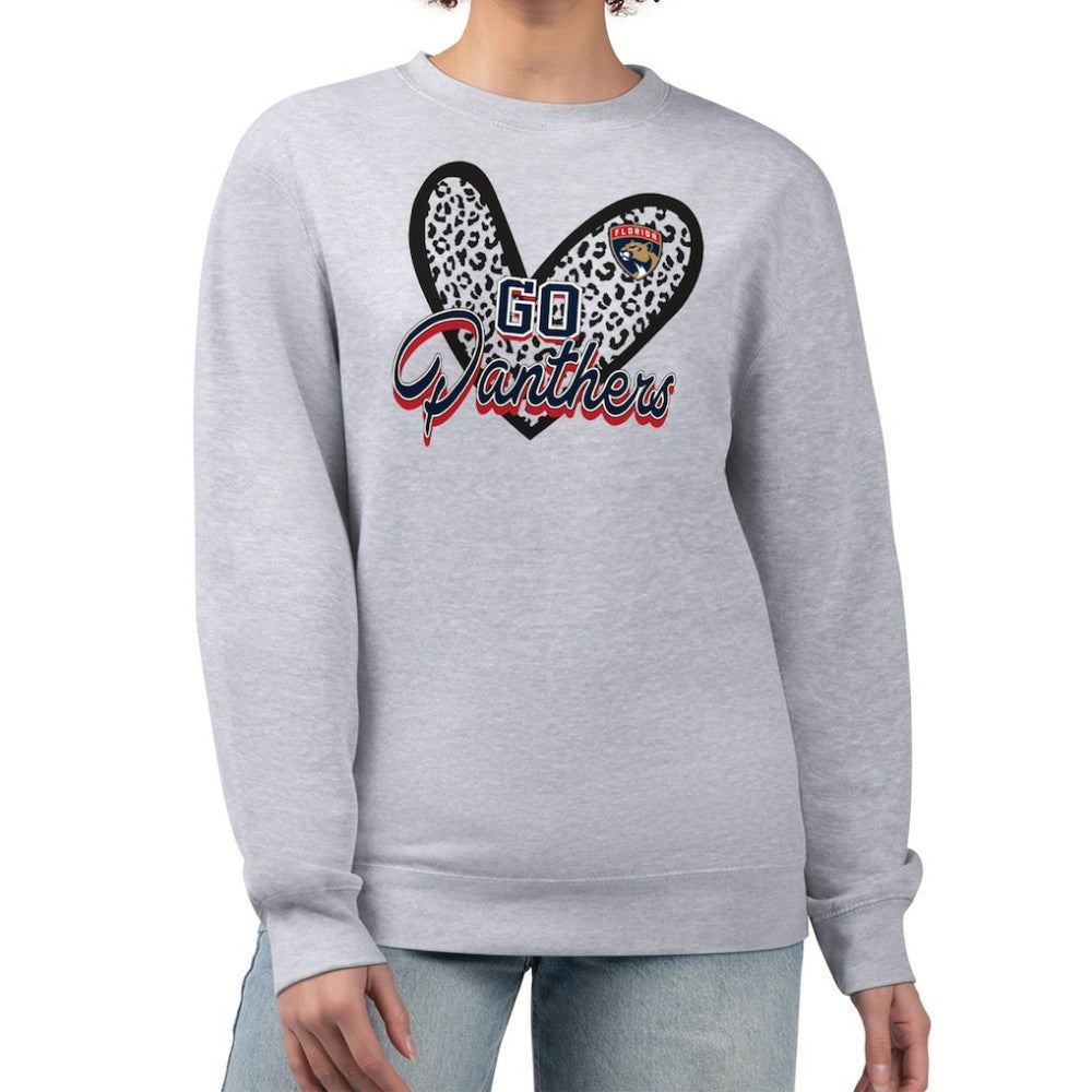 Florida Panthers G-III 4Her by Carl Banks Women's Animal Print Heart Fleece Pullover Sweatshirt
