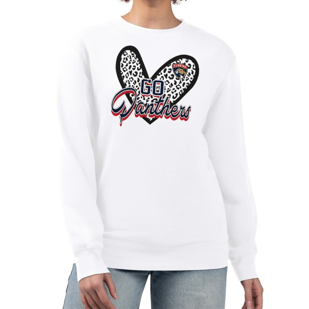 Florida Panthers G-III 4Her by Carl Banks Women's Animal Print Heart Fleece Pullover Sweatshirt