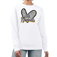 Nashville Predators G-III 4Her by Carl Banks Women's Animal Print Heart Fleece Pullover Sweatshirt