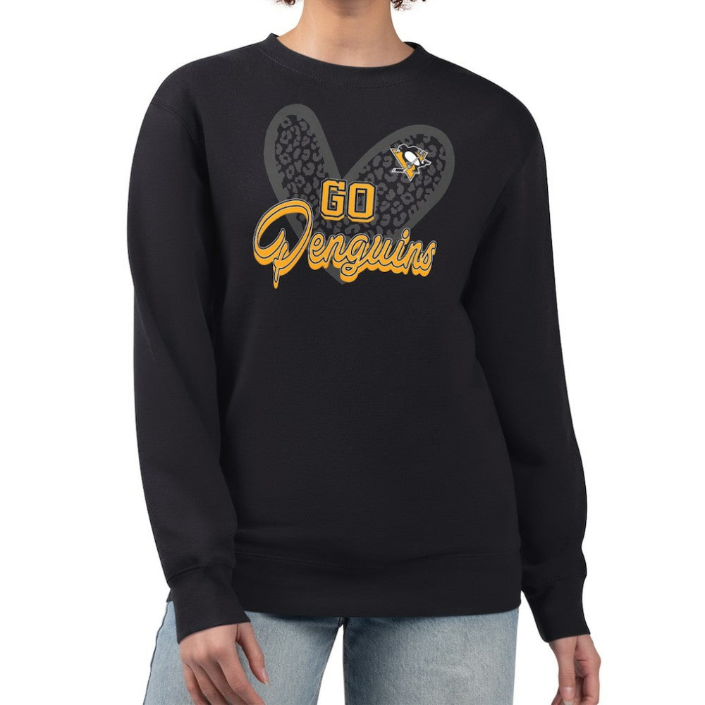 Pittsburgh Penguins G-III 4Her by Carl Banks Women's Animal Print Heart Fleece Pullover Sweatshirt