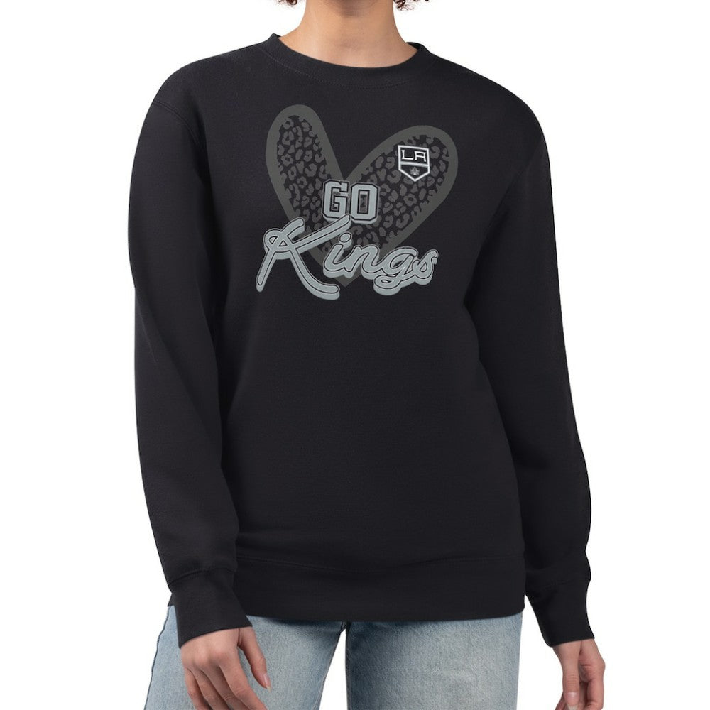 Los Angeles Kings G-III 4Her by Carl Banks Women's Animal Print Heart Fleece Pullover Sweatshirt