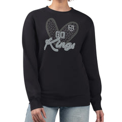 Los Angeles Kings G-III 4Her by Carl Banks Women's Animal Print Heart Fleece Pullover Sweatshirt