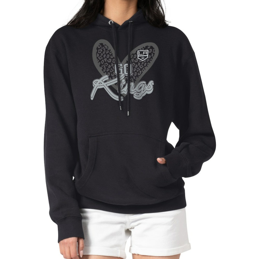 Los Angeles Kings G-III 4Her by Carl Banks Women's Animal Print Heart Fleece Pullover Hoodie