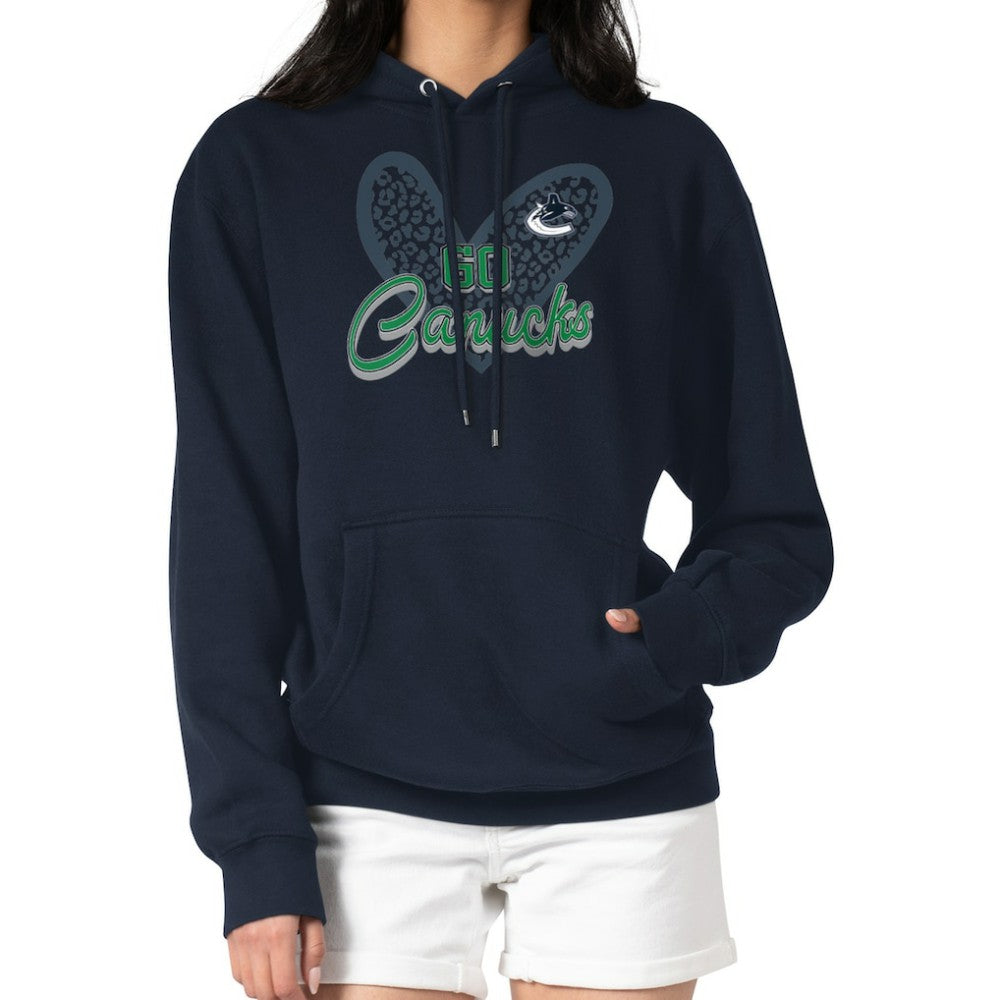 Vancouver Canucks G-III 4Her by Carl Banks Women's Animal Print Heart Fleece Pullover Hoodie