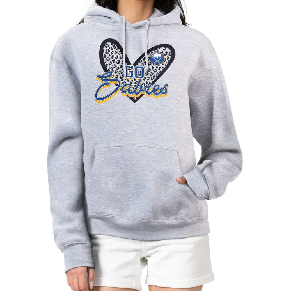 Buffalo Sabres G-III 4Her by Carl Banks Women's Animal Print Heart Fleece Pullover Hoodie