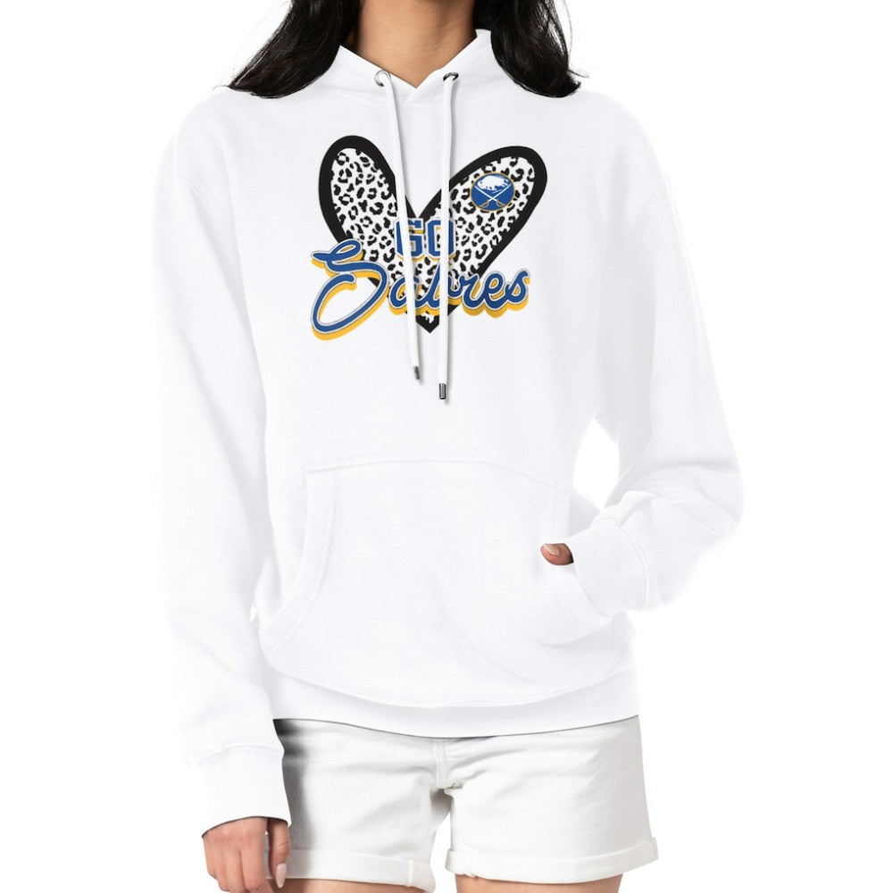 Buffalo Sabres G-III 4Her by Carl Banks Women's Animal Print Heart Fleece Pullover Hoodie