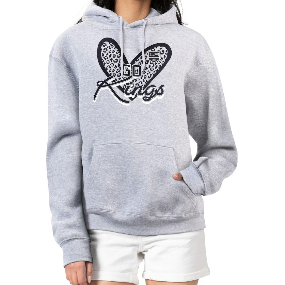 Los Angeles Kings G-III 4Her by Carl Banks Women's Animal Print Heart Fleece Pullover Hoodie