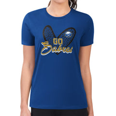 Buffalo Sabres G-III 4Her by Carl Banks Women's Super-Slim Fit Lightweight Animal Print Heart T-Shirt