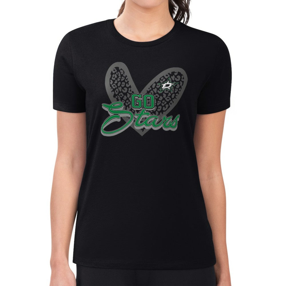 Dallas Stars G-III 4Her by Carl Banks Women's Super-Slim Fit Lightweight Animal Print Heart T-Shirt
