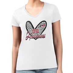 Carolina Hurricanes G-III 4Her by Carl Banks Women's Super-Slim Fit Lightweight Animal Print Heart V-Neck T-Shirt