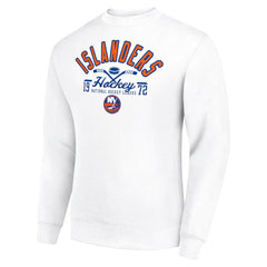 New York Islanders Starter Stick And Puck Logo Fleece Pullover Sweatshirt