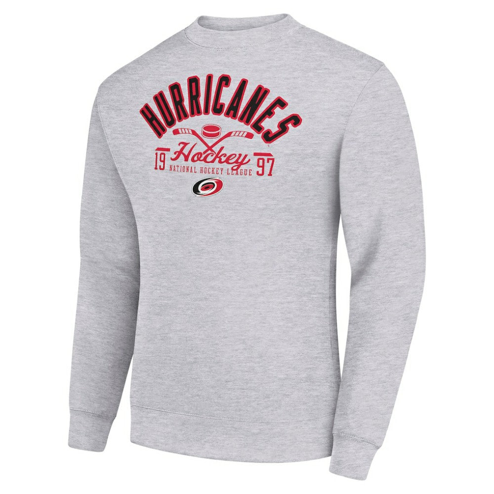 Carolina Hurricanes Starter Stick And Puck Logo Fleece Pullover Sweatshirt