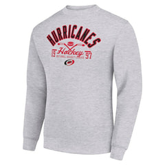 Carolina Hurricanes Starter Stick And Puck Logo Fleece Pullover Sweatshirt