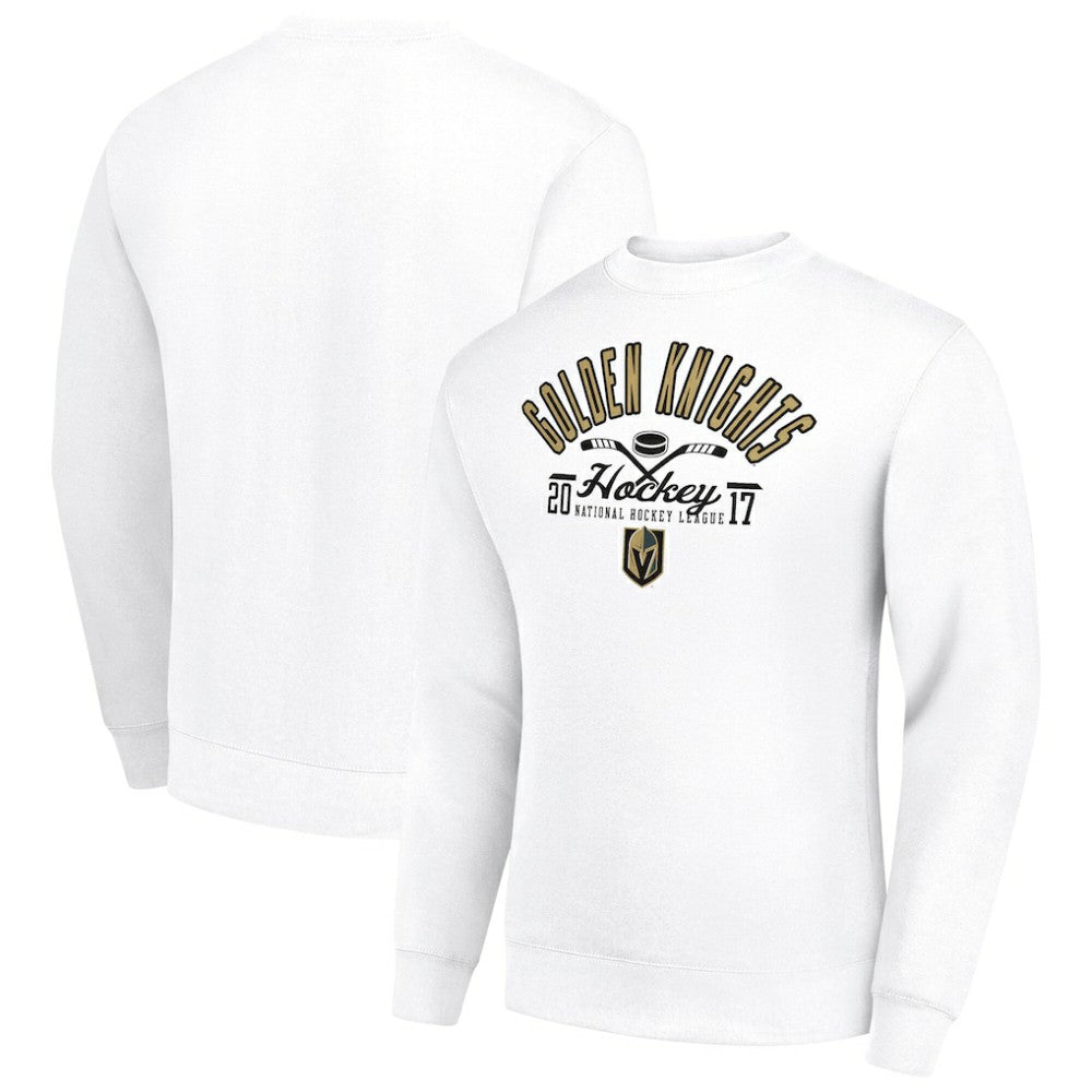 Vegas Golden Knights Starter Stick And Puck Logo Fleece Pullover Sweatshirt